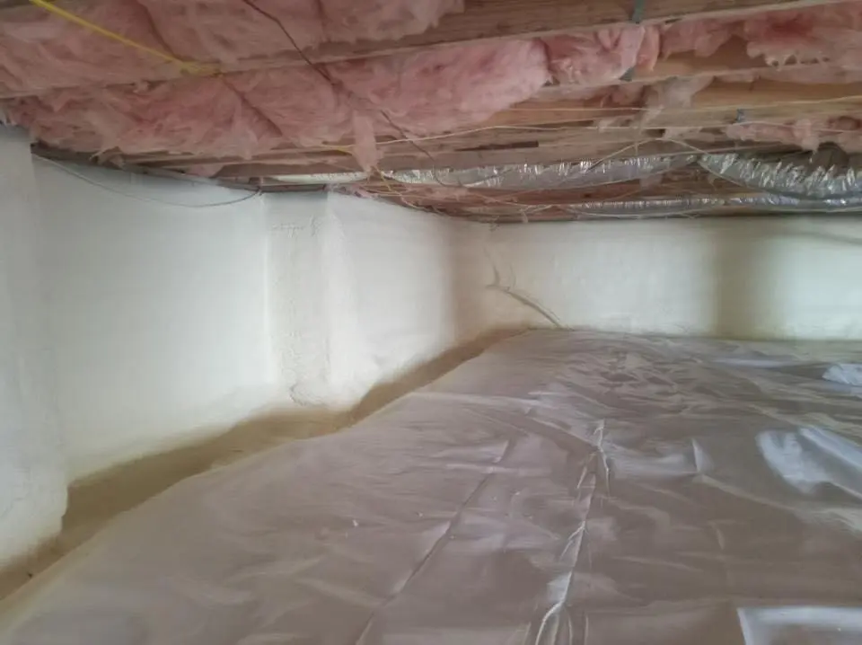 Crawl space encapsulation with closed-cell spray foam for Roof Waterproofing in East Hanover