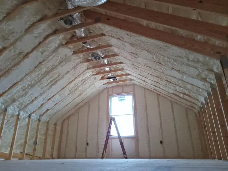 Spray foam roofing application for Crawl Space Insulation project in East Hanover